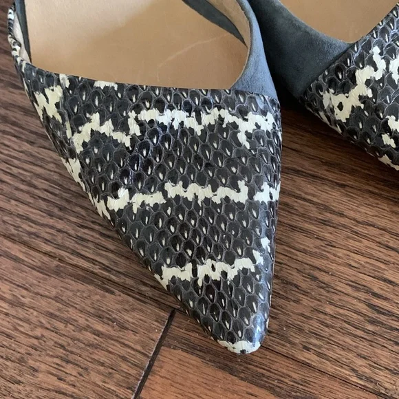 L.A.M.B. (Gwen Stefani) Snakeskin Pattern Pointed Toe Leather 9.5M D’orsay Heels - Picture 14 of 16